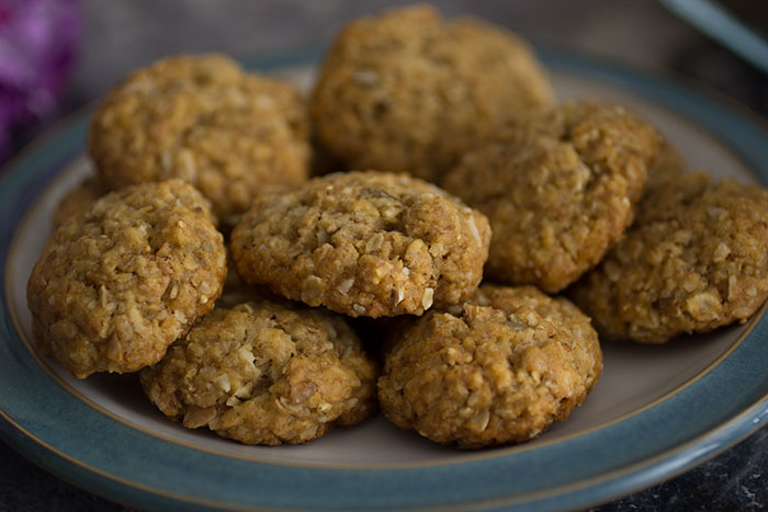 Anzac Biscuits, close up