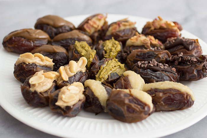 Stuffed dates on a plate